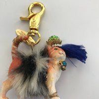 Lenora Dame Tabby Cat Bag Charm - Keychain Charm