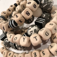 Lenora Dame 5-Piece Numbers + Letters Stretch Bracelet Set