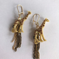 Lenora Dame Mini Giraffe Chain Tassel Earrings