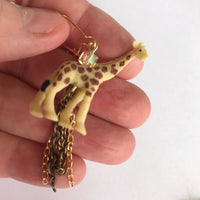 Lenora Dame Mini Giraffe Chain Tassel Earrings