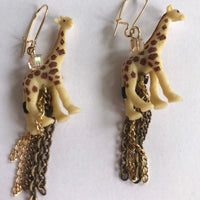 Lenora Dame Mini Giraffe Chain Tassel Earrings