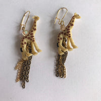 Lenora Dame Mini Giraffe Chain Tassel Earrings