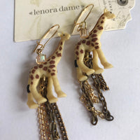 Lenora Dame Mini Giraffe Chain Tassel Earrings
