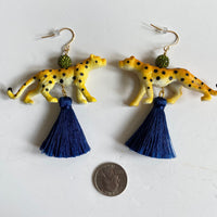 Lenora Dame Leaping Leopard Earrings