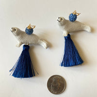 Lenora Dame Smiley Seal Tassel Earrings