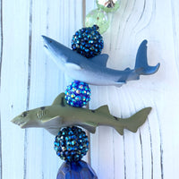 Lenora Dame Shark Necklace in Cobalt