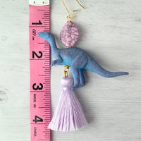 Lenora Dame Colorblock Iguanodon Tassel Earrings