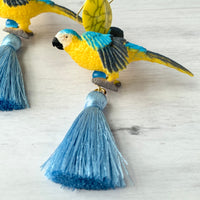 Lenora Dame Macaw Tassel Earrings