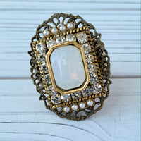 Lenora Dame Old World Statement Ring in Opal