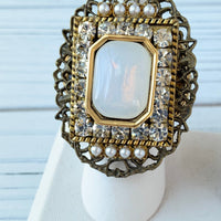 Lenora Dame Old World Statement Ring in Opal