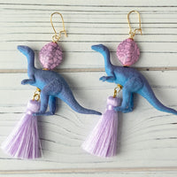 Lenora Dame Colorblock Iguanodon Tassel Earrings