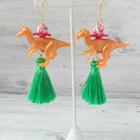 Lenora Dame Clementine Velociraptor Tassel Earrings