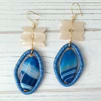 Lenora Dame Blueberry & Cream Statement Earrings