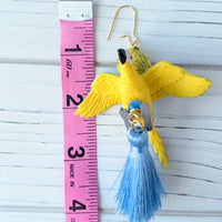 Lenora Dame Macaw Tassel Earrings