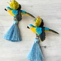 Lenora Dame Macaw Tassel Earrings