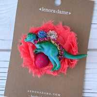 Lenora Dame Dino-Mite Barrette in Papaya