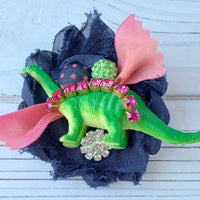 Lenora Dame Dino-Mite Dinosaur Barrette in Verbena