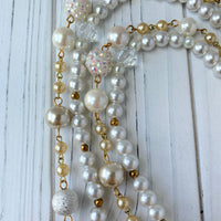 Lenora Dame Double Strand Long Pearl & Crystal Necklace