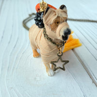 Lenora Dame Mummy Pup Halloween Pendant Necklace