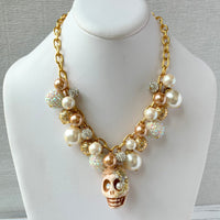 Lenora Dame Oleander Sugar Skull Bride Charm Necklace