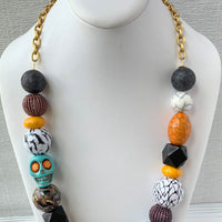 Lenora Dame Séance Sugar Skull Halloween Statement Necklace