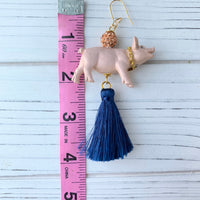 Lenora Dame Wilbur the Pig Tassel Earrings