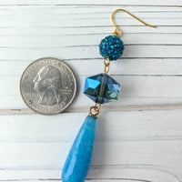 Lenora Dame Teardrop Electroplate Earrings in Peacock