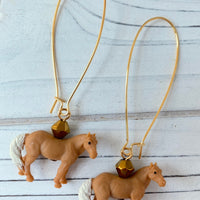 Lenora Dame Equestrian Hoop Earrings Lightweight Miniature Horse Earrings