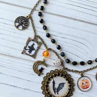 Lenora Dame - Ghostly Charm Necklace - Halloween Charm Necklace - Witch Jewelry