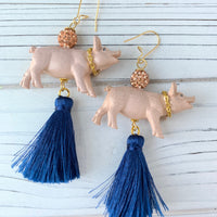 Lenora Dame Wilbur the Pig Tassel Earrings