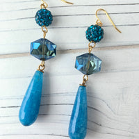 Lenora Dame Teardrop Electroplate Earrings in Peacock