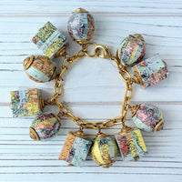 Lenora Dame Wanderlust Vintage Map Charm Bracelet