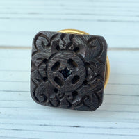 Lenora Dame Wooden Crest Cocktail Statement Ring