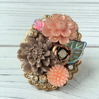 Lenora Dame English Rose Mosaic Cocktail Ring