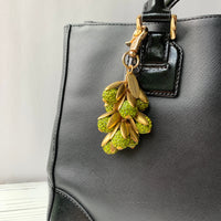Lenora Dame Green Rhinestone Bead Cap Bag Charm - Keychain Charm