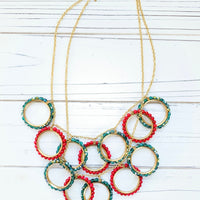 Lenora Dame Holiday Hostess Beaded Hoop Necklace