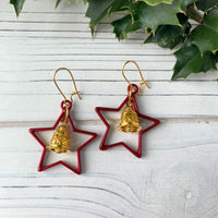 Lenora Dame Christmas Star Earrings  in Spruce or Mulled Wine - Two Options Available