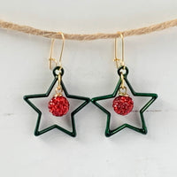 Lenora Dame Christmas Star Earrings  in Spruce or Mulled Wine - Two Options Available