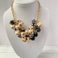 Lenora Dame Chunky Wooden Alphabet Charm Necklace