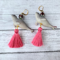 Lenora Dame Gray Seal Statement Earrings