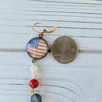 Lenora Dame Proud To Be An American Earrings - American Flag Earrings