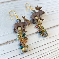 Lenora Dame Tiny Mr & Mrs Moose Earrings