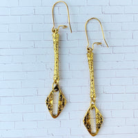 Lenora Dame Shackled Brass Earrings