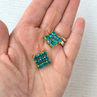 Lenora Dame Swarovski Bling Square Earrings - Choice of Color