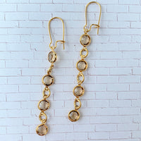 Lenora Dame Apricot Swarovski Amulet Drop Earrings