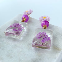 Lenora Dame Verbena Dried Pressed Flower Earrings