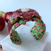 Lenora Dame Christmas Brocade Cuff Bracelet