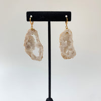 Lenora Dame White Druzy Crystal Agate Geode Earrings