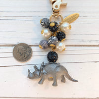 Lenora Dame Favorite Dino Bag Charm in Gray