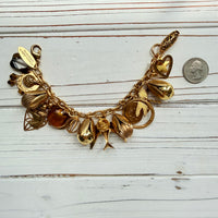 Vintage Inspired Gilded Charm Bracelet